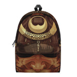 Old Japanese Samurai Mask Print Backpack