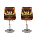 Old Japanese Samurai Mask Print Bar Stool Covers