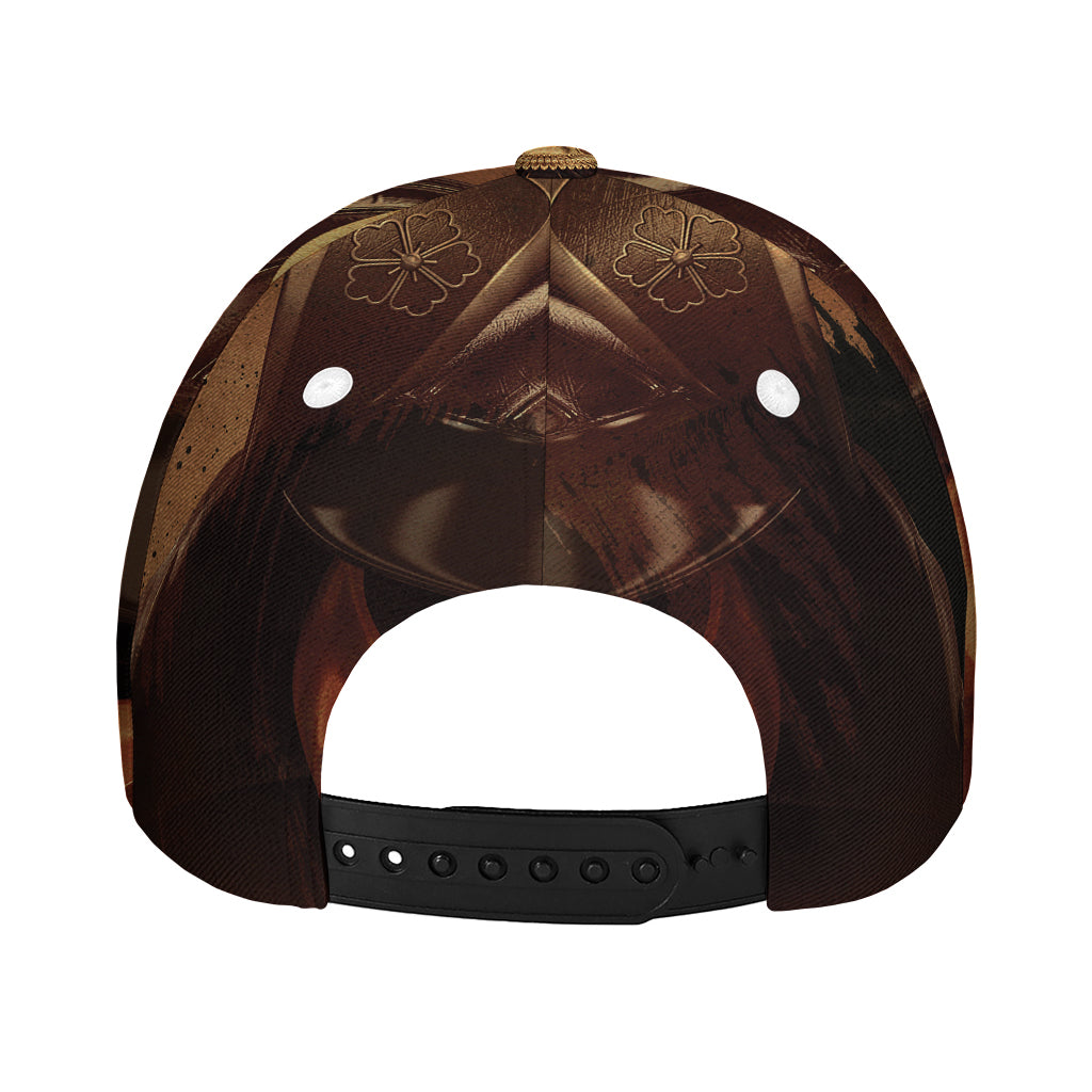 Old Japanese Samurai Mask Print Baseball Cap