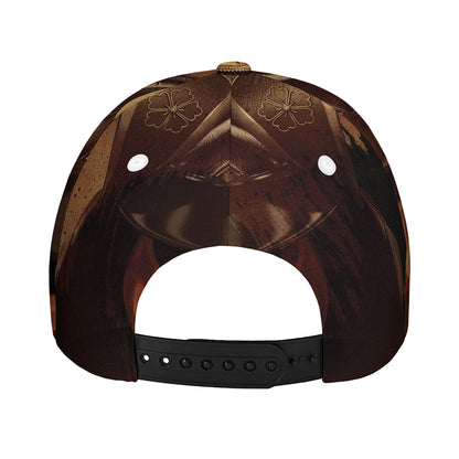 Old Japanese Samurai Mask Print Baseball Cap