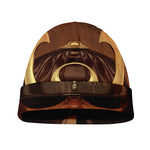 Old Japanese Samurai Mask Print Beanie