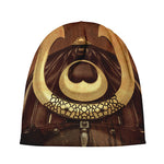 Old Japanese Samurai Mask Print Beanie