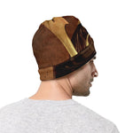 Old Japanese Samurai Mask Print Beanie