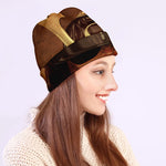 Old Japanese Samurai Mask Print Beanie