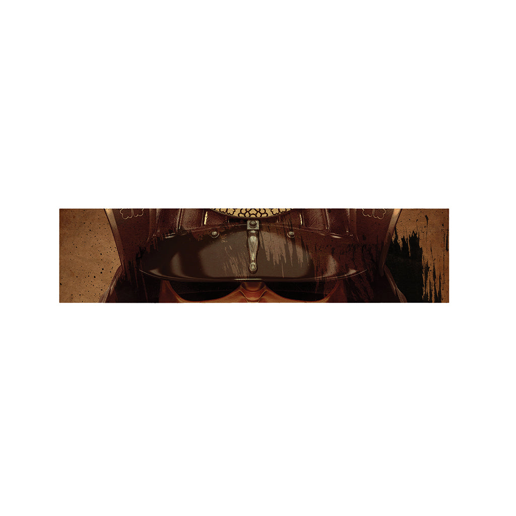 Old Japanese Samurai Mask Print Bed Runner
