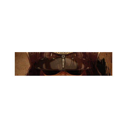 Old Japanese Samurai Mask Print Bed Runner