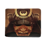 Old Japanese Samurai Mask Print Bifold Wallet