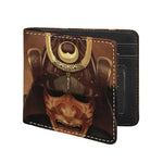 Old Japanese Samurai Mask Print Bifold Wallet