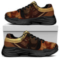 Old Japanese Samurai Mask Print Black Chunky Shoes
