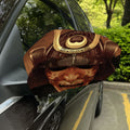 Old Japanese Samurai Mask Print Car Side Mirror Covers