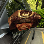 Old Japanese Samurai Mask Print Car Side Mirror Covers