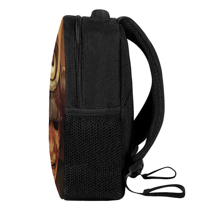 Old Japanese Samurai Mask Print Casual Backpack