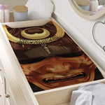 Old Japanese Samurai Mask Print Changing Pad Cover