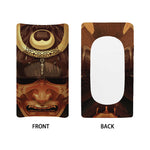 Old Japanese Samurai Mask Print Changing Pad Cover