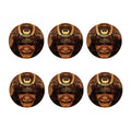 Old Japanese Samurai Mask Print Coaster Set