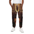 Old Japanese Samurai Mask Print Cotton Sweatpants
