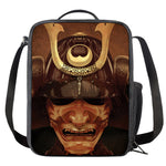 Old Japanese Samurai Mask Print Crossbody Lunch Bag