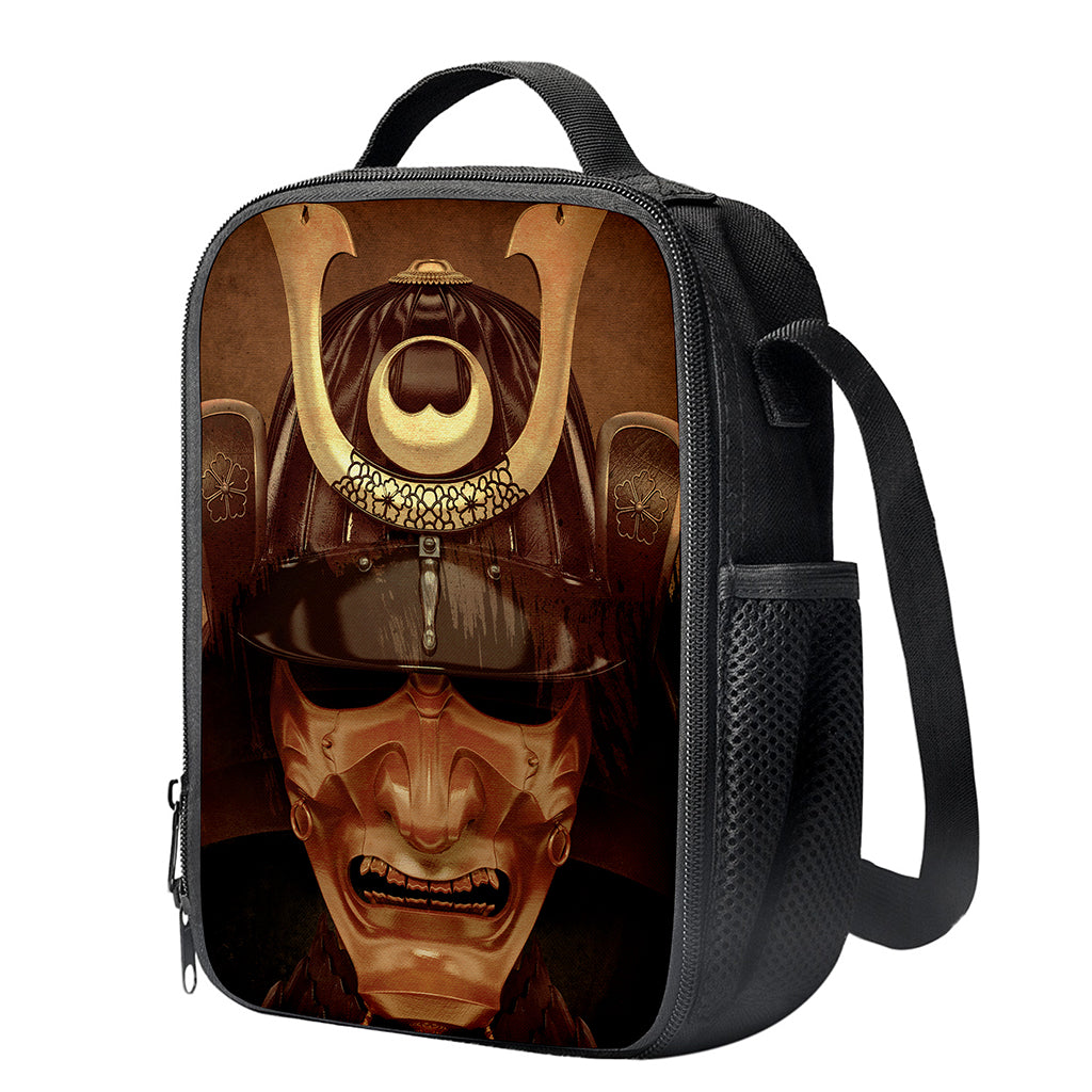 Old Japanese Samurai Mask Print Crossbody Lunch Bag