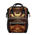 Old Japanese Samurai Mask Print Diaper Bag