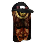 Old Japanese Samurai Mask Print Double Neoprene Wine Tote