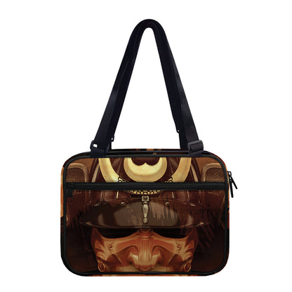 Old Japanese Samurai Mask Print Double Strap Bible Bag