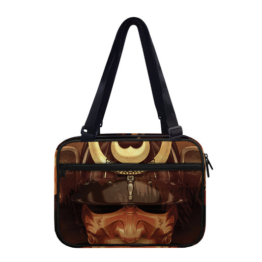 Old Japanese Samurai Mask Print Double Strap Bible Bag