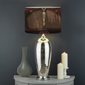 Old Japanese Samurai Mask Print Drum Lamp Shade