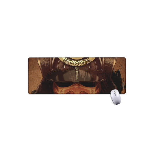 Old Japanese Samurai Mask Print Extended Mouse Pad