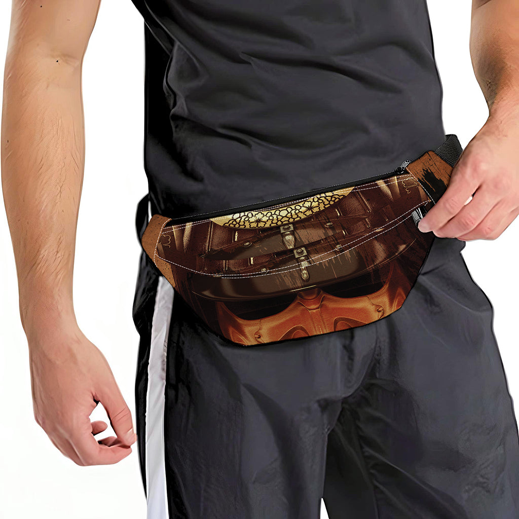Old Japanese Samurai Mask Print Fanny Pack