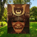 Old Japanese Samurai Mask Print Garden Flag