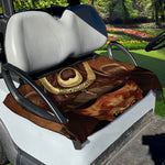 Old Japanese Samurai Mask Print Golf Cart Seat Cover