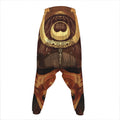 Old Japanese Samurai Mask Print Hammer Pants