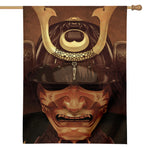 Old Japanese Samurai Mask Print House Flag