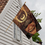 Old Japanese Samurai Mask Print House Flag