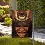 Old Japanese Samurai Mask Print House Flag