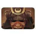 Old Japanese Samurai Mask Print Indoor Door Mat