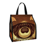 Old Japanese Samurai Mask Print Insulated Lunch Tote