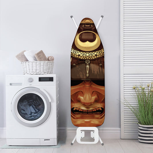 Old Japanese Samurai Mask Print Ironing Board Cover