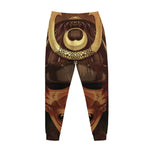 Old Japanese Samurai Mask Print Jogger Pants