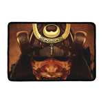 Old Japanese Samurai Mask Print Kitchen Mat