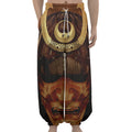Old Japanese Samurai Mask Print Lantern Pants