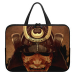 Old Japanese Samurai Mask Print Laptop Sleeve With Handle