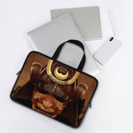 Old Japanese Samurai Mask Print Laptop Sleeve With Handle