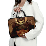 Old Japanese Samurai Mask Print Laptop Sleeve With Handle