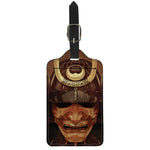 Old Japanese Samurai Mask Print Luggage Tag