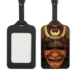 Old Japanese Samurai Mask Print Luggage Tag