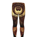 Old Japanese Samurai Mask Print Men's Leggings