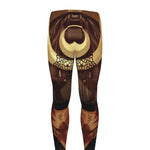 Old Japanese Samurai Mask Print Men's leggings