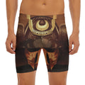 Old Japanese Samurai Mask Print Men's Long Boxer Briefs