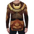 Old Japanese Samurai Mask Print Men's Long Sleeve T-Shirt
